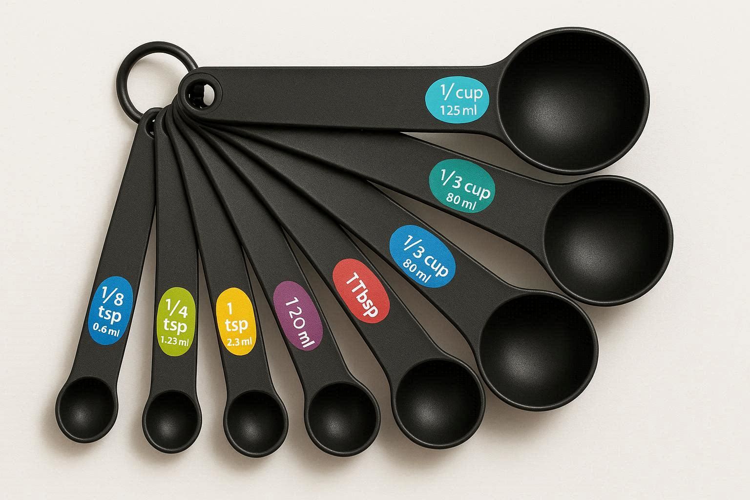 Plastic Measuring Spoon Set of 10 with Color Coded Markings - Image 1