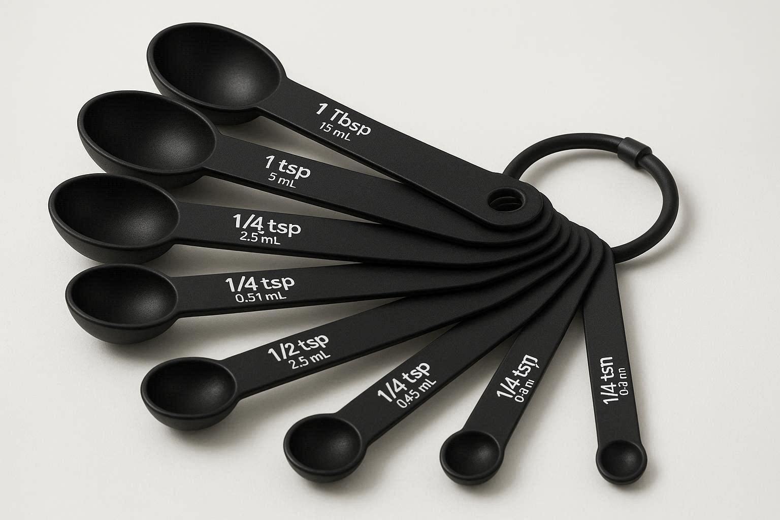 Stackable Measuring Spoon Set of 7 with Adjustable Ring - Image 1