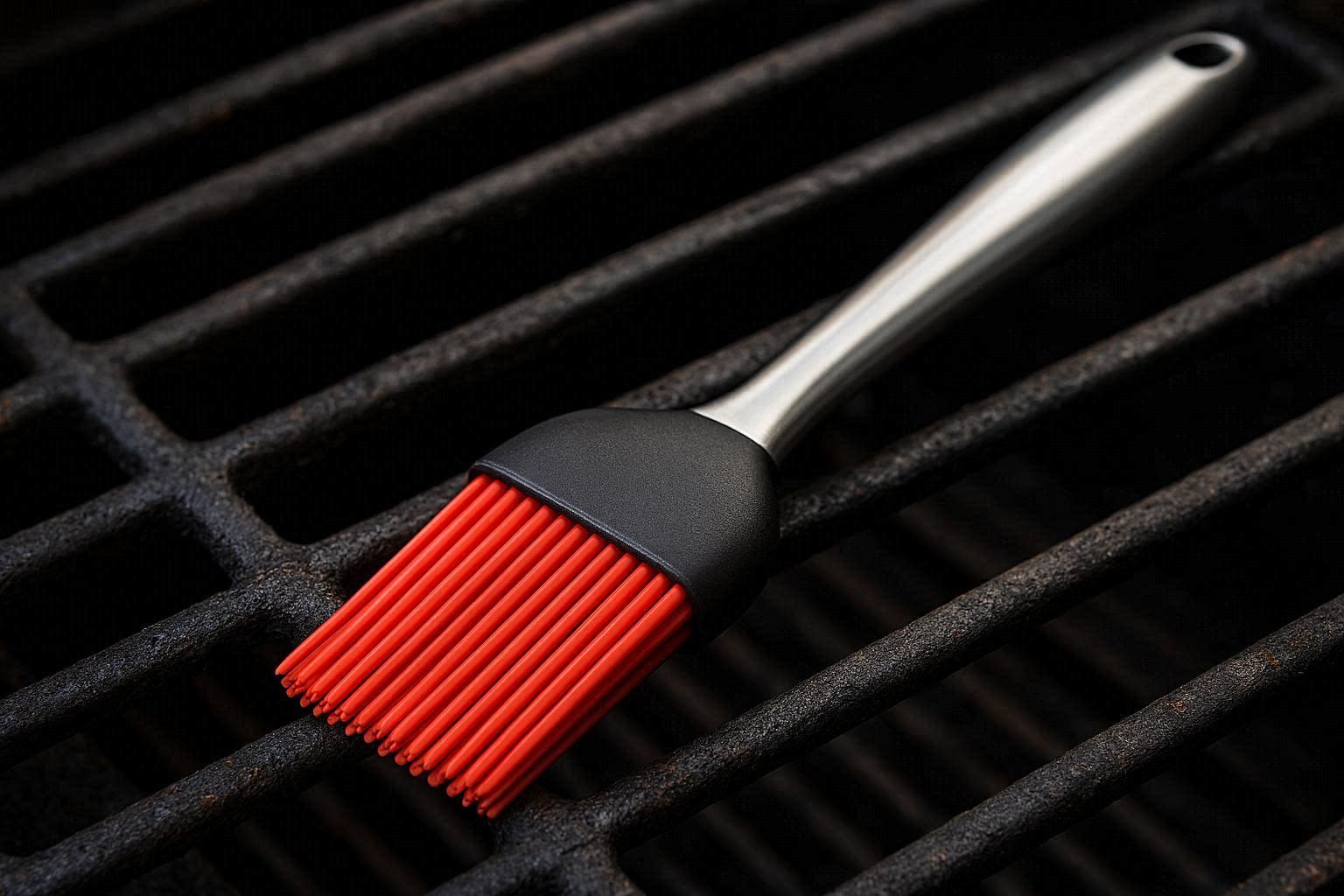Silicone BBQ Brush with Stainless Steel Handle for Outdoor Grilling - Image 1